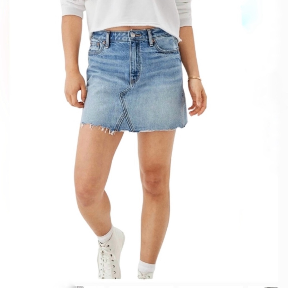 American Eagle Denim A-Line Mini Skirt Size 14